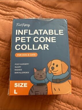 Inflatable Pet Cone Collar - Blue (Large)